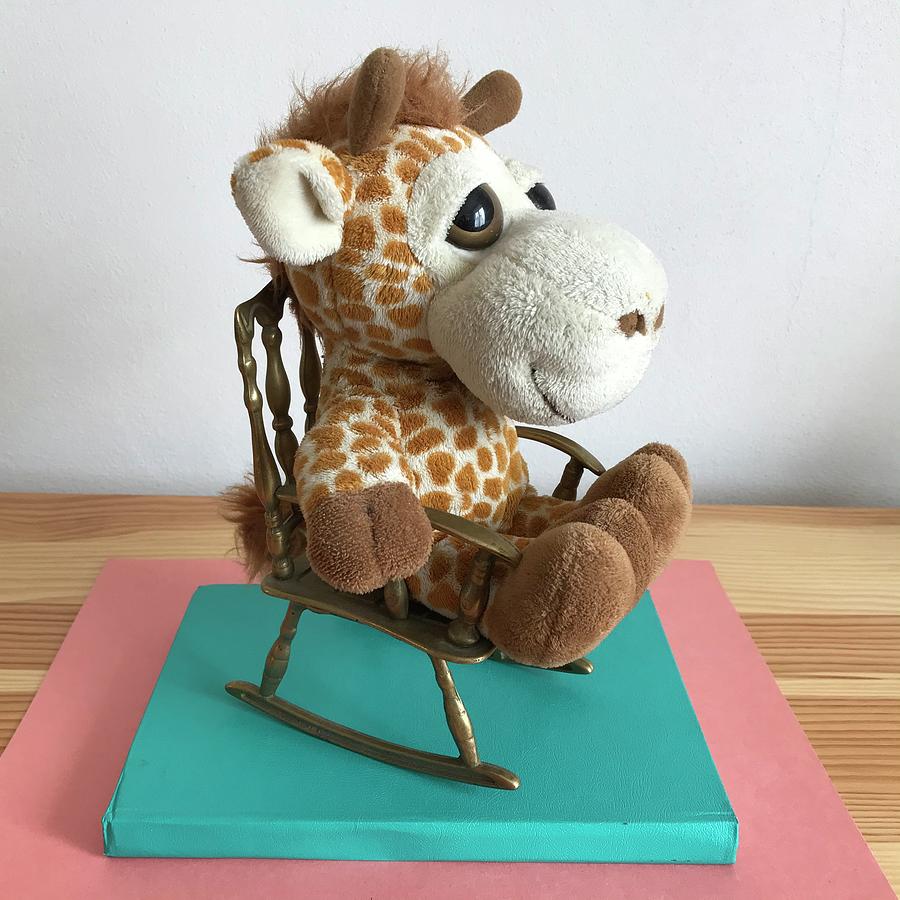 Stuffed Giraffe on a Rocking Chair Photograph by Jan Dolezal