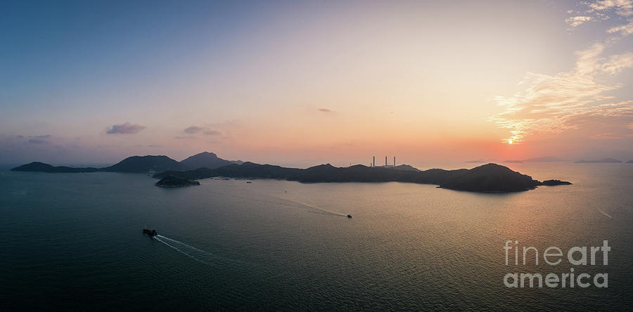 Stunning aerial panoramic view of the Lamma island in Hong Kong  Photograph by Didier Marti