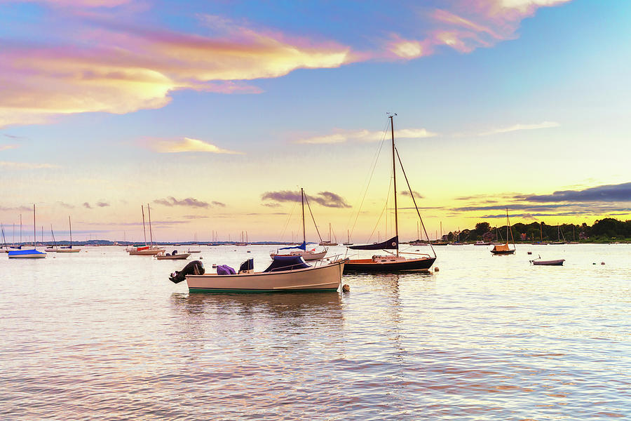 Stunning Sunset with Wooden Boats Photograph by Marianne Campolongo