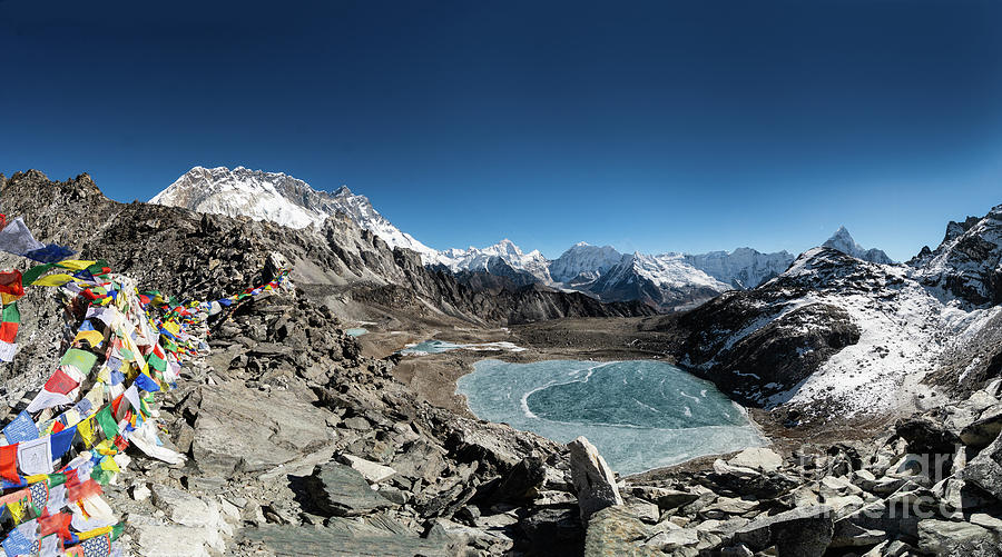 Stunning view from the top of the Kongma La pass in the Himalaya Photograph by Didier Marti
