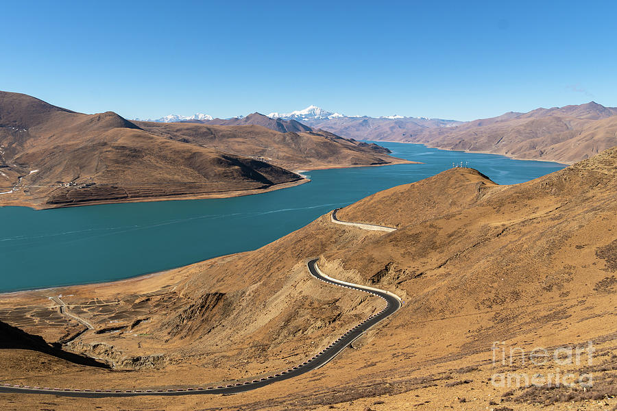 Stunning view of the famous Yamdrok Lake in Tibet, China Photograph by Didier Marti