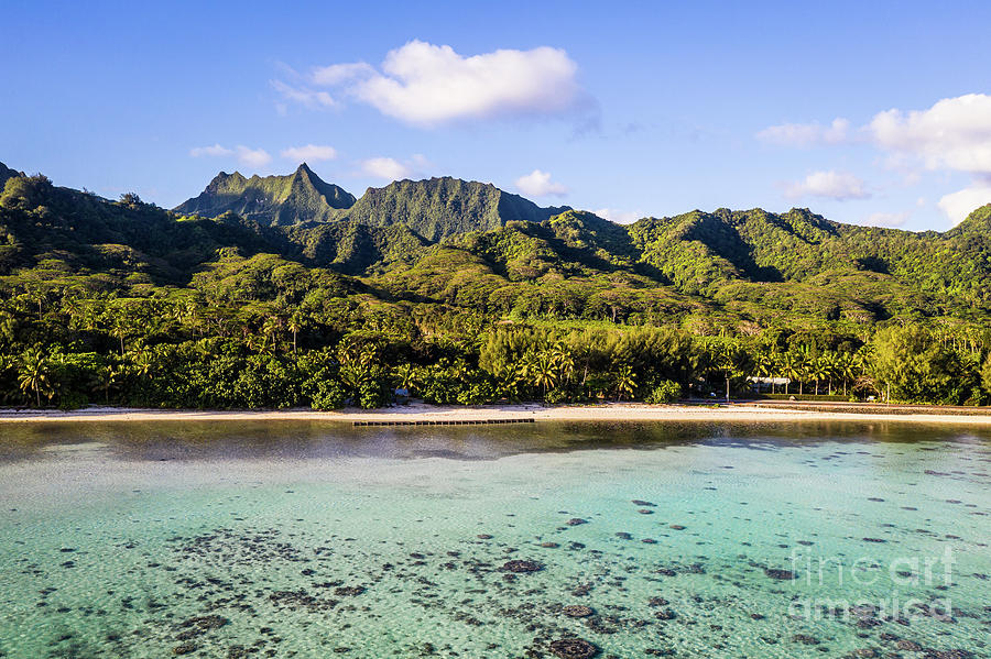 Stunning view of the Rarotonga in the south Pacific in the Cook  Photograph by Didier Marti