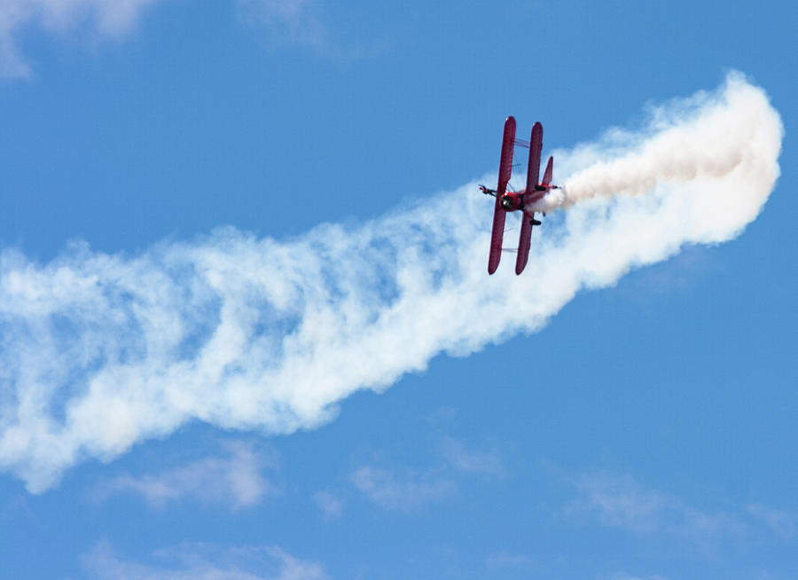 Stunt Plane With Wing Walker. Photograph
