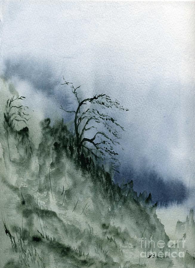 Nature Painting - Stunted tree on a misty morning in Griffith Park by Lisa Twede