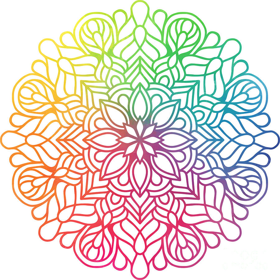 Sturadan - Colorful Vibrant Rainbow Mandala Pattern Digital Art by Sambel Pedes