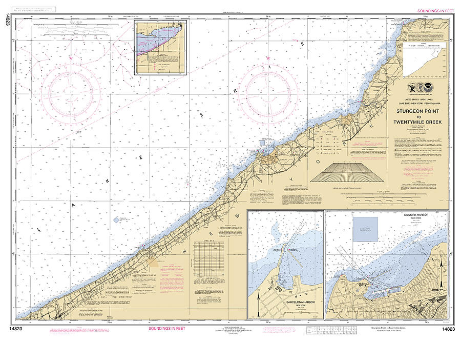Sturgeon Point to Twentymile Creek, NOAA Chart 14823 Digital Art by Nautical Chartworks