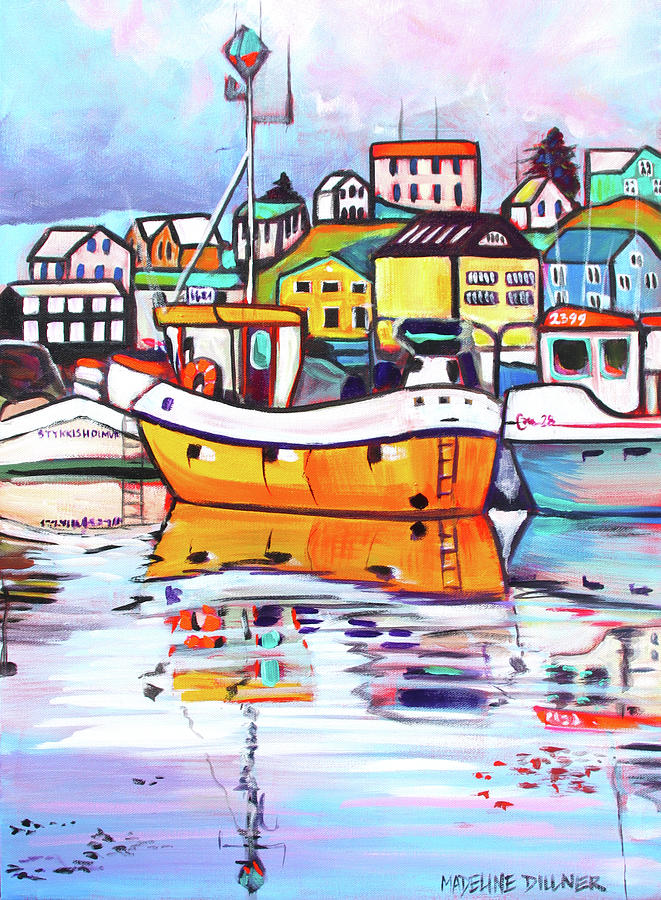Stykkisholmur Gold Painting by Madeline Dillner