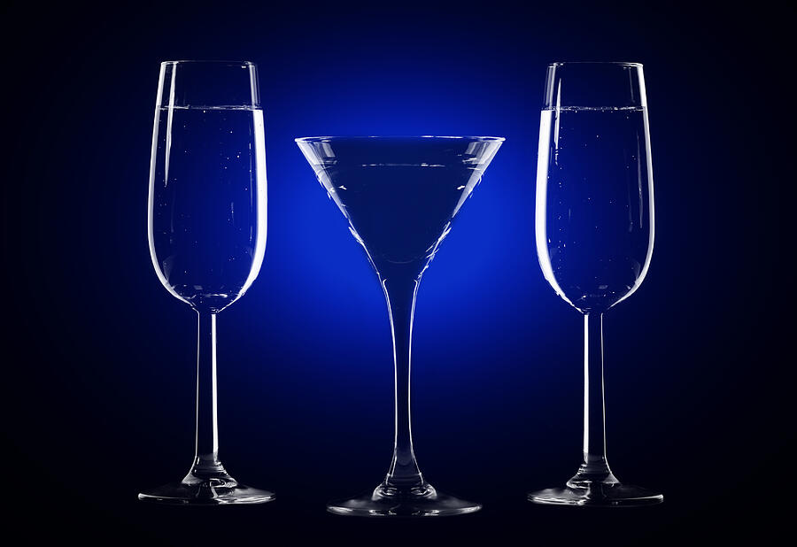 Stylish composition of three glasses Photograph by Goinyk