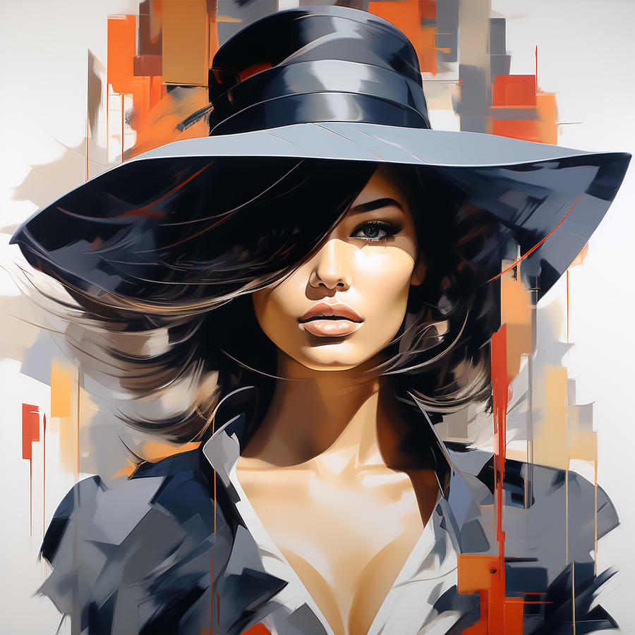 Abstract Digital Art - Stylish Lady by Manjik Pictures