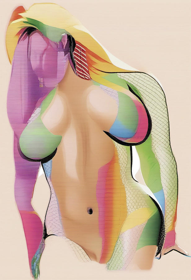 Stylistic Nude Digital Art by James Barnes
