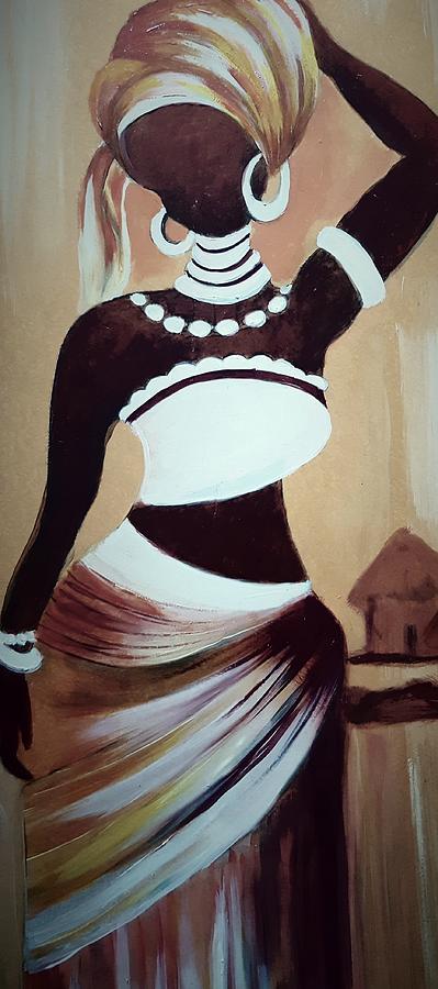 Stylized African Woman Painting by Loraine Yaffe