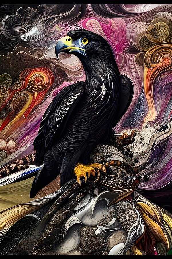 Stylized Falcon Digital Art by Beverly Read