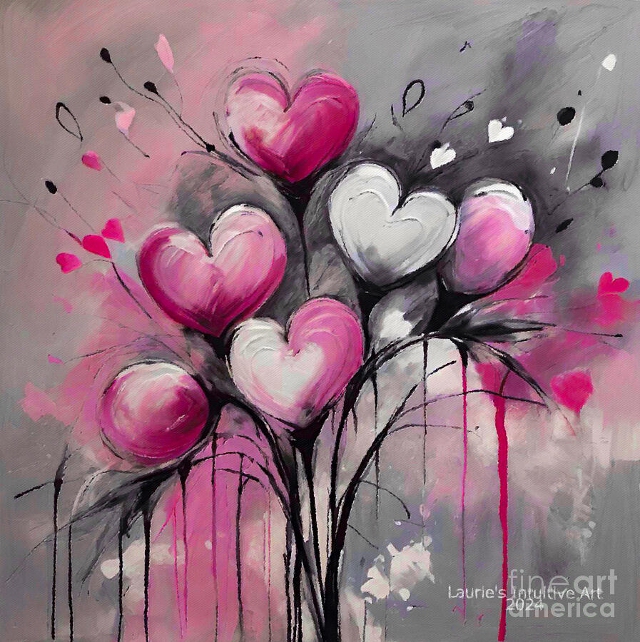Stylized Heart Bouquet Digital Art by Lauries Intuitive