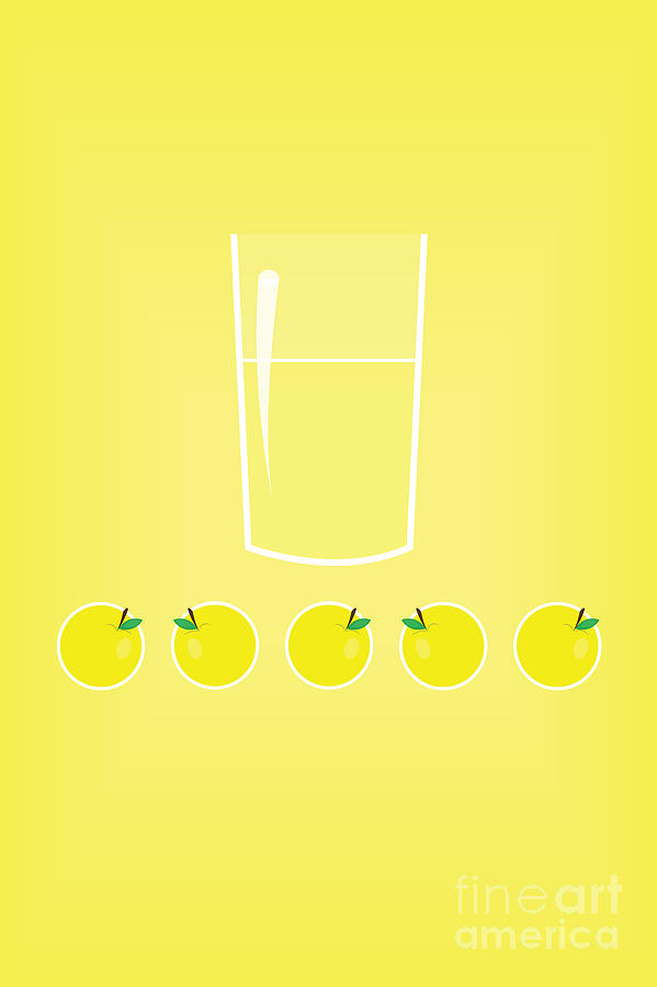 Stylized lemon juice in a glass Digital Art by Mendelex Photography