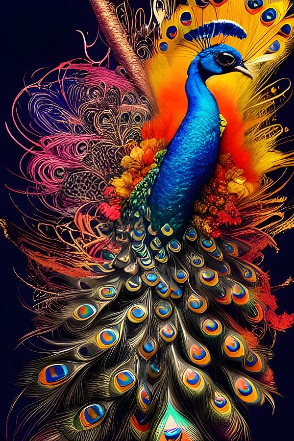 Stylized Peacock Digital Art by Beverly Read - Fine Art America