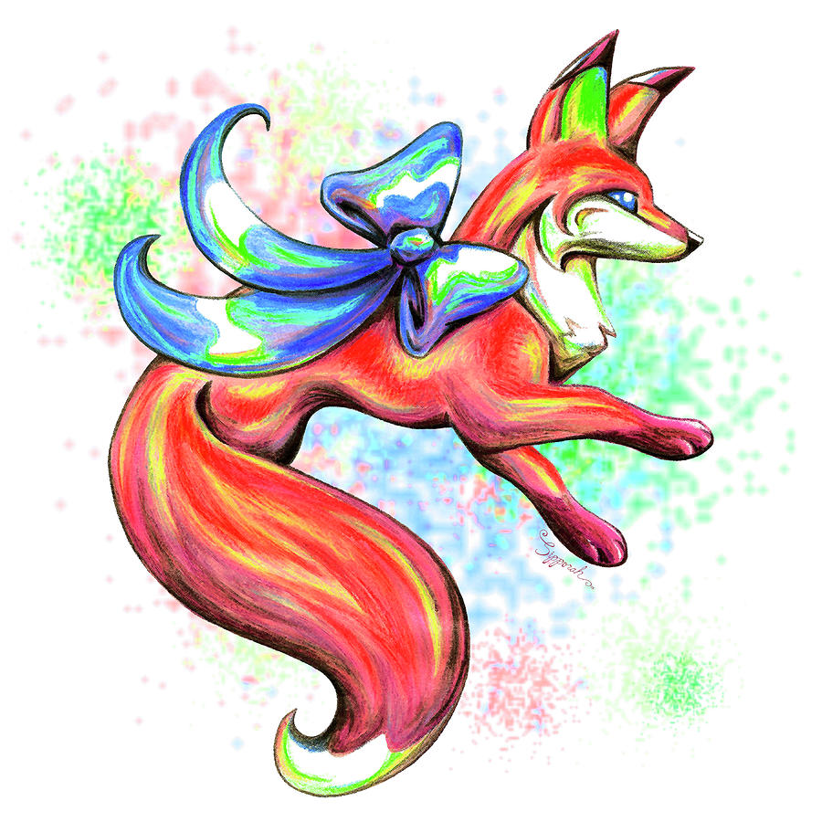 Stylized Red Fox Drawing by Sipporah Art and Illustration