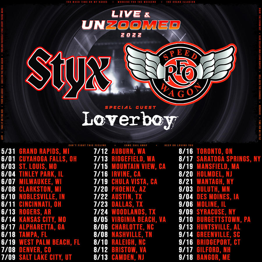 reo speedwagon and styx tour 2022 setlist