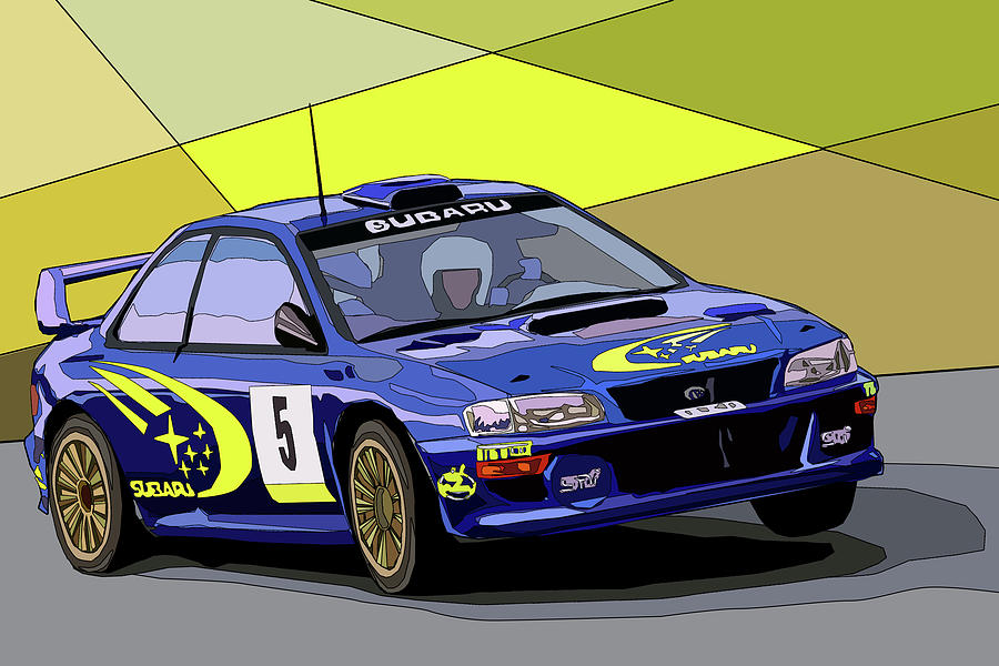 Subaru Impreza STI Rally Car Digital Art by Valentin Domovic