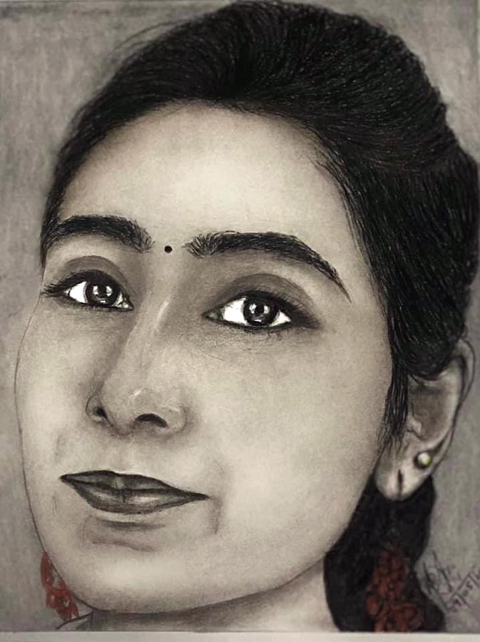 Family Drawing -  Subeeksha Sridhar by Lakshmi Rajagopal