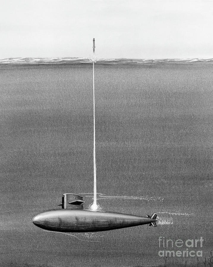 Submarine Missile Drawing Drawing by Granger