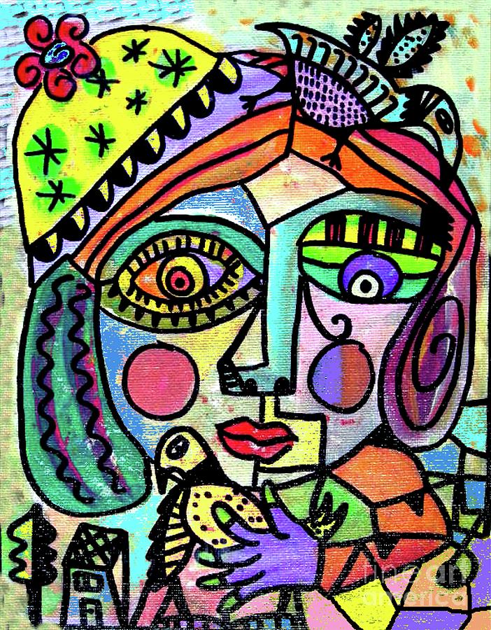 The Speckled Spirit Vision Bird Painting by Sandra Silberzweig