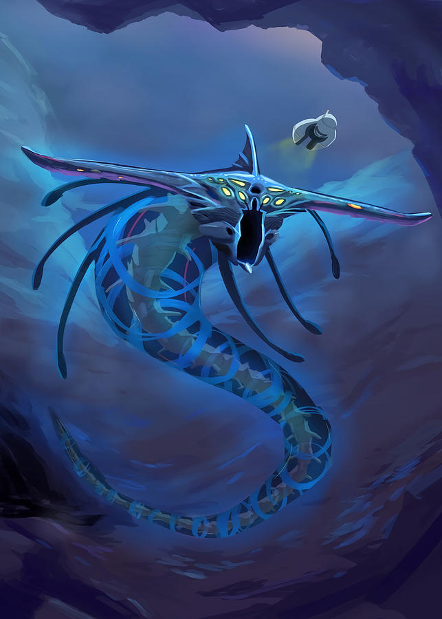 Subnautica Ghost Leviathan cute Painting by Davies Stevens | Fine Art ...