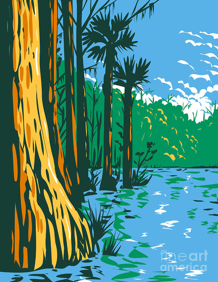 Subtropical Wetlands In Everglades National Park In The State Of Florida Wpa Poster Art Digital Art