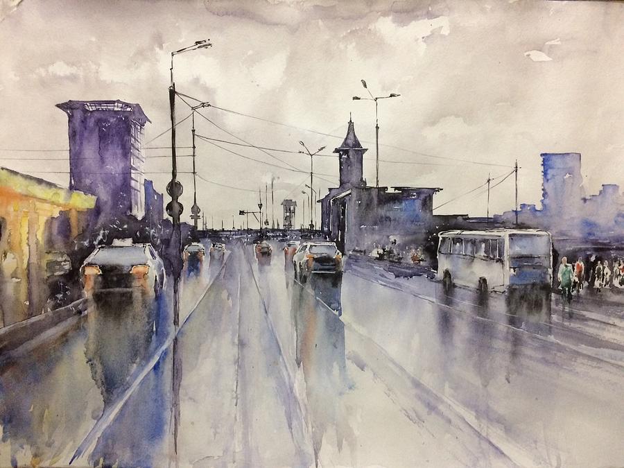 Railway station Painting by Advika Nayana Gowda