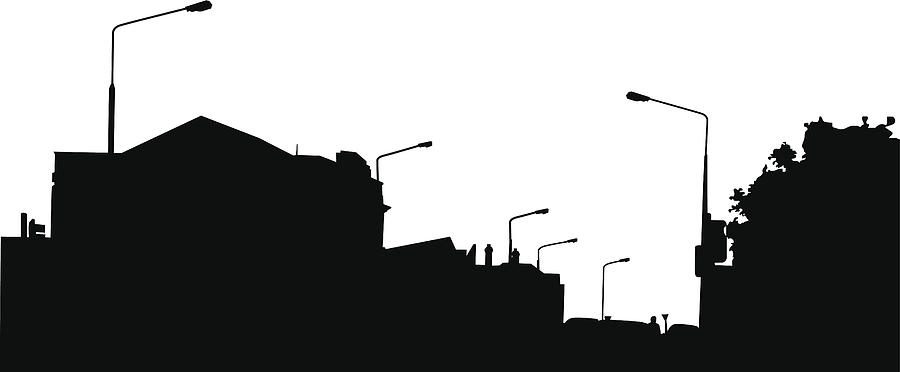 Suburban Silhouette Drawing by D_mac