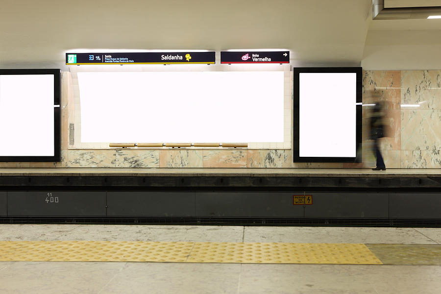 Subway Station, Blank Billboard Photograph by Vincenzo Lombardo