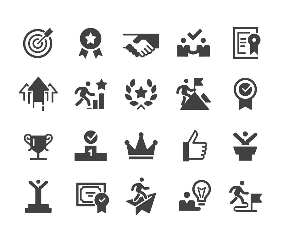Success and Motivation Icons - Classic Series Drawing by -victor-