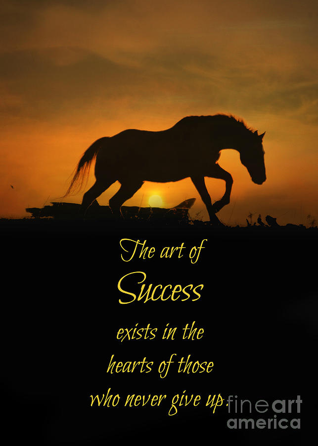 Success Horse and Sunrise Saying Photograph by Stephanie Laird