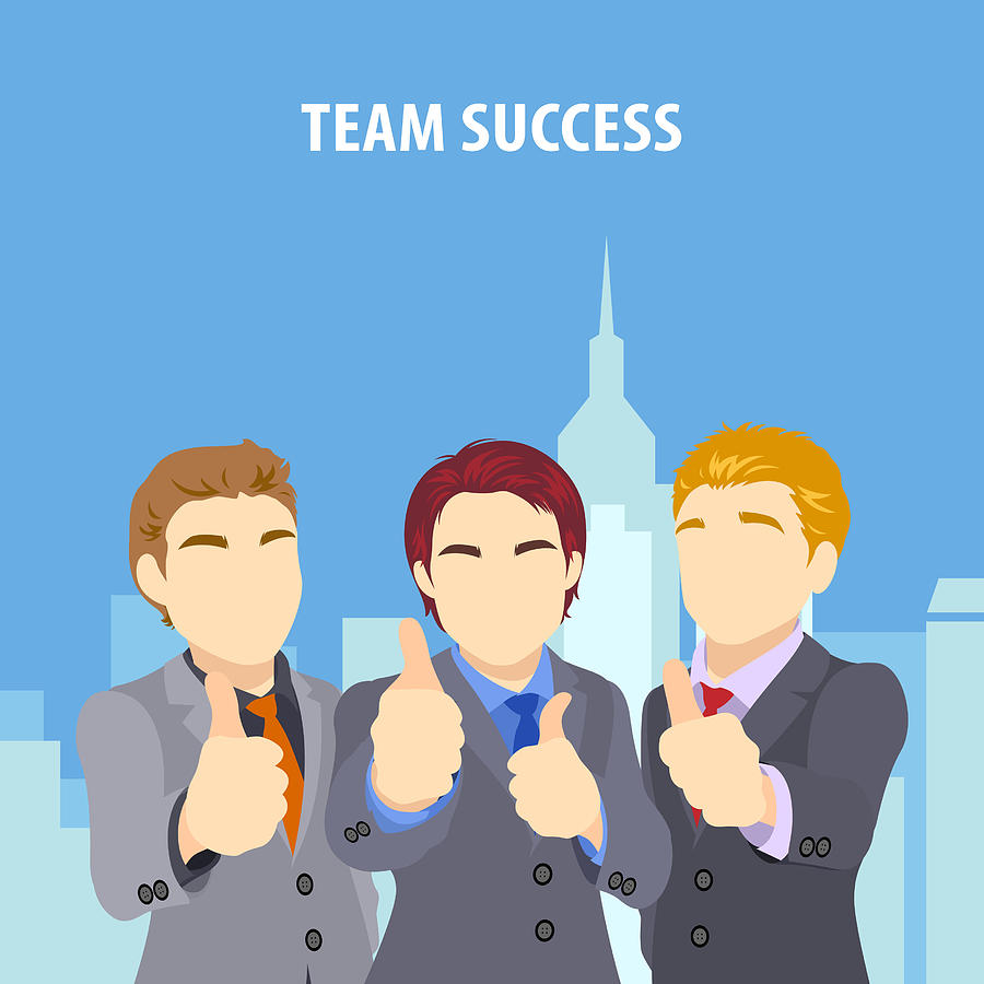Successful Business Team Drawing by Exxorian