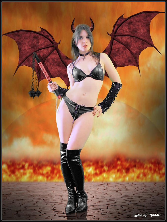 Succubus with flail Photograph by Jon Volden