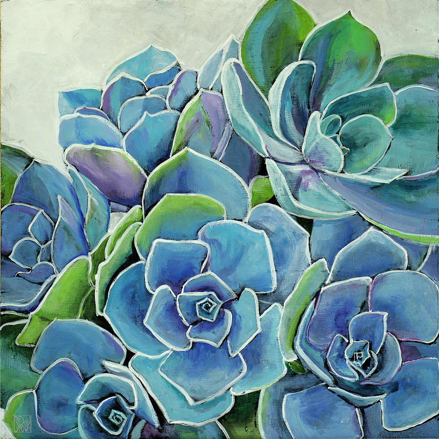 Succulent #1 Painting by Debbie Brown
