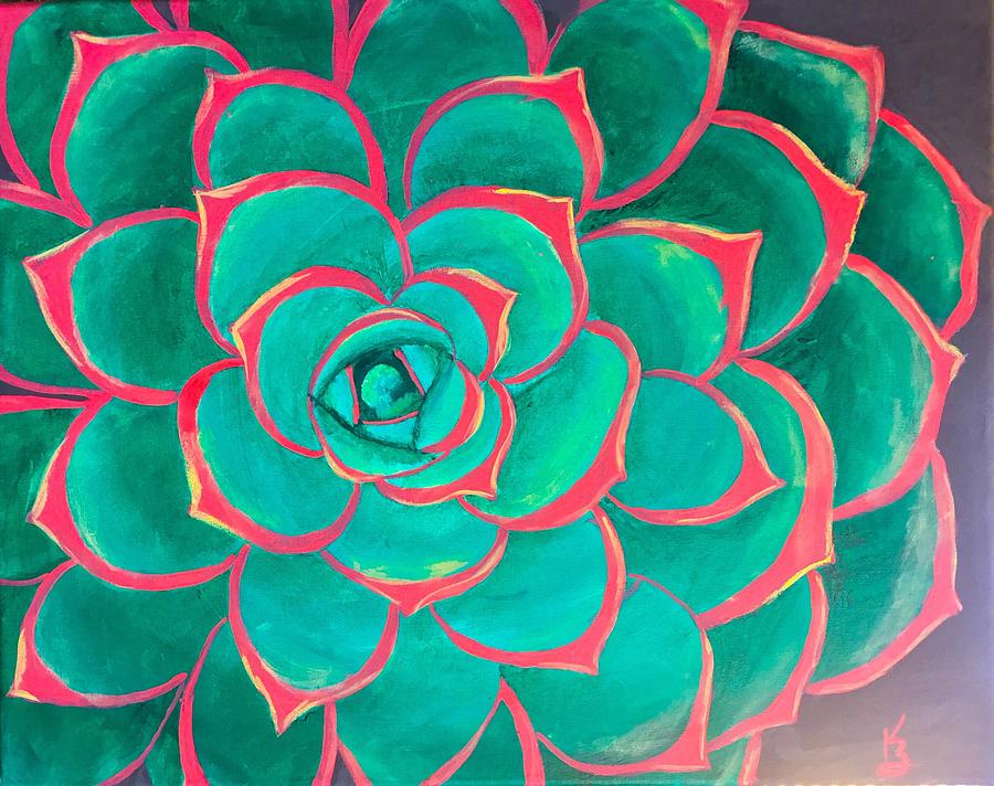 Succulent  Painting by Karen Buford