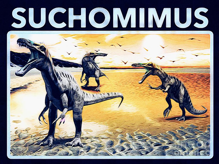 Suchomimus Dinosaur pr02 Digital Art by Douglas Brown