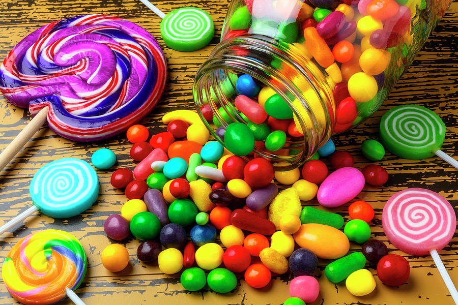 Suckers And Glass Jar Of Candy Photograph by Garry Gay | Fine Art America