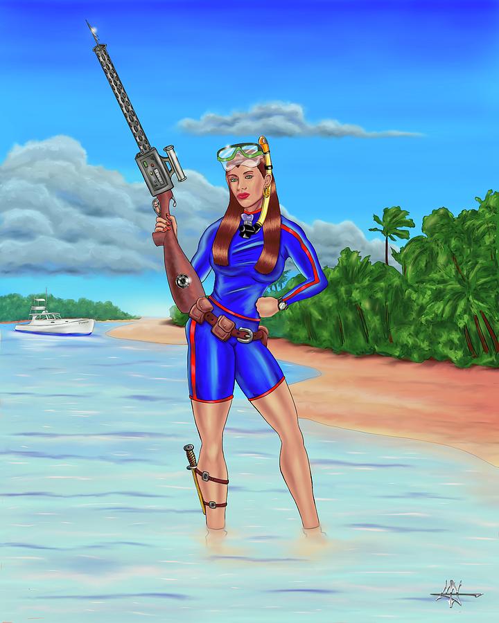 Scuba Digital Art - Sue by Robert Fenwick May Jr Scuba Digital Art - Sue by Robert Fenwick May Jr