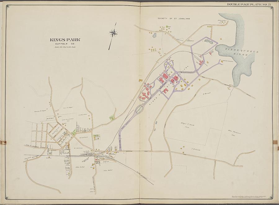 Suffolk County, V. 2, Double Page Plate No. 21 Painting by MotionAge ...