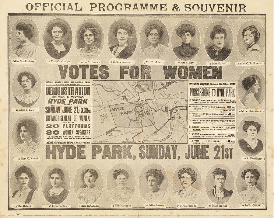 Suffragette March Map Votes For Women Hyde Park Sunday June st London ...