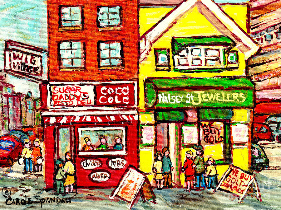 Sugar Daddys Best New Jersey Restaurant Paintings Halsey Jewelers Wig Village C Spandau Usa Art Painting by Carole Spandau
