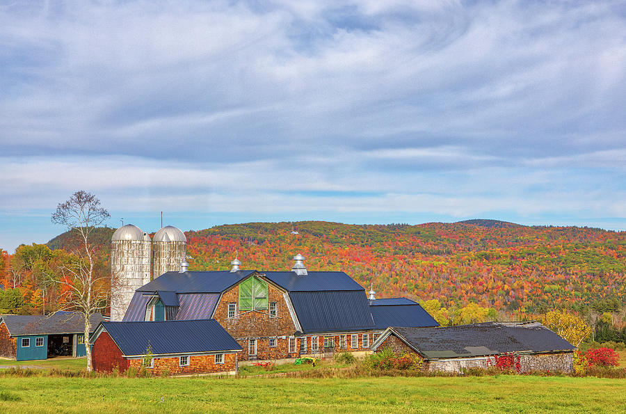 Sugar Hill Farm and Fall Foliage in the New Hampshire White Mountains  Photograph by Juergen Roth