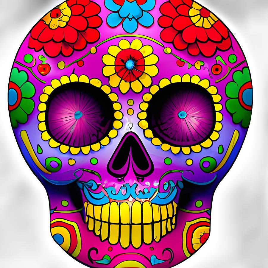Sugar Skull Digital Art by Cindys Creative Corner