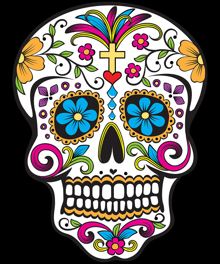 Sugar Skull Day of the Dead Dia De Los Muertos Digital Art by Flippin Sweet Gear