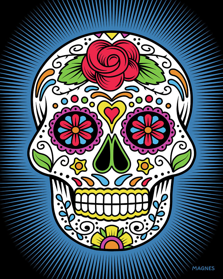 Flower Digital Art - Sugar Skull Rose by Ron Magnes