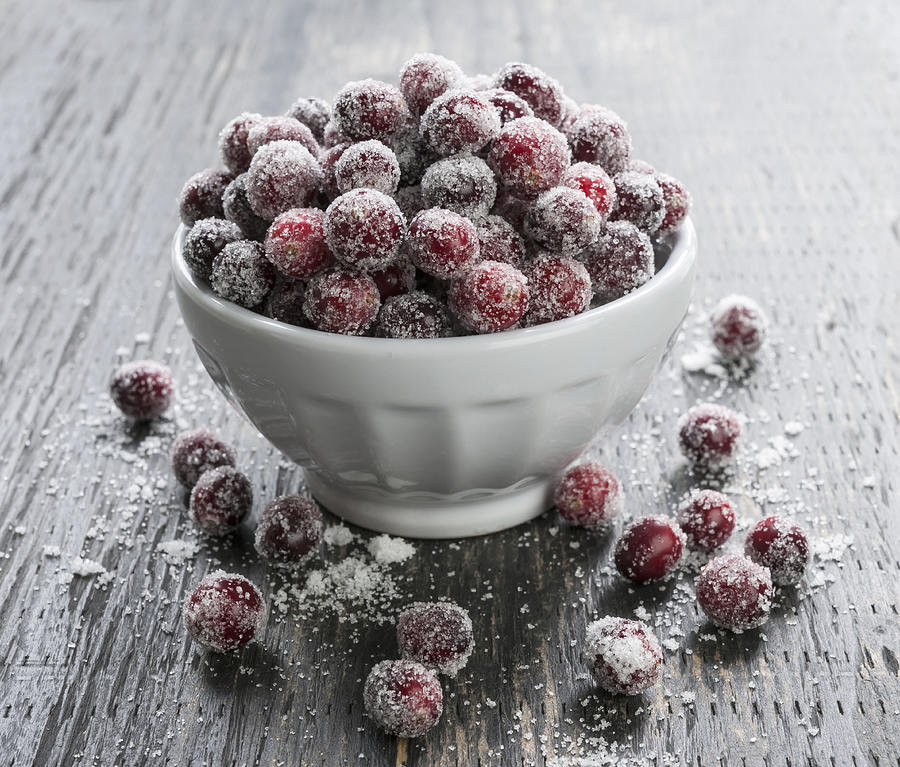 Cake Photograph - Sugared cranberries by Elena Elisseeva