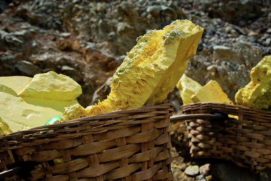 Sulfur basket, Ijen. Java. Indonesia  Photograph by Lie Yim
