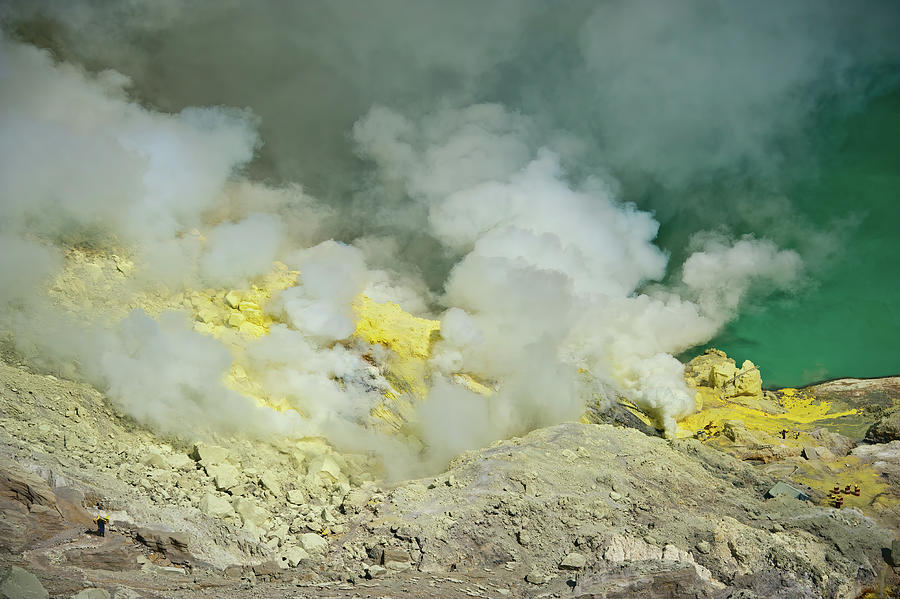 Sulfur Gaz, Ijen, Java. Cuba Photograph by Lie Yim