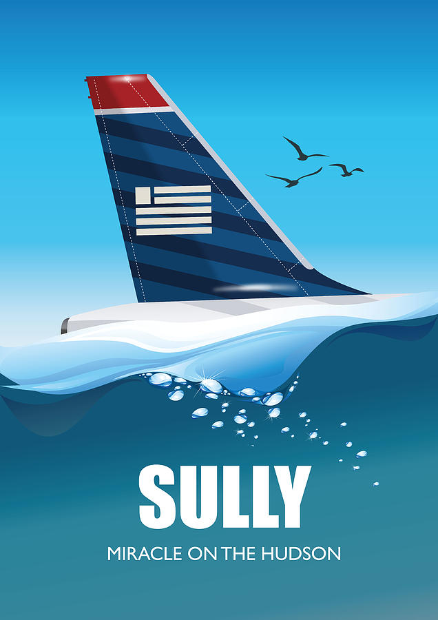 Sully Miracle on the Hudson - Alternative Movie Poster Digital Art by Movie Poster Boy
